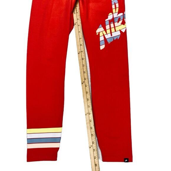 Nike Leggings Womens S Red Running Workout Athleisure Stretchy Y2K Capri Pull On - Picture 10 of 13